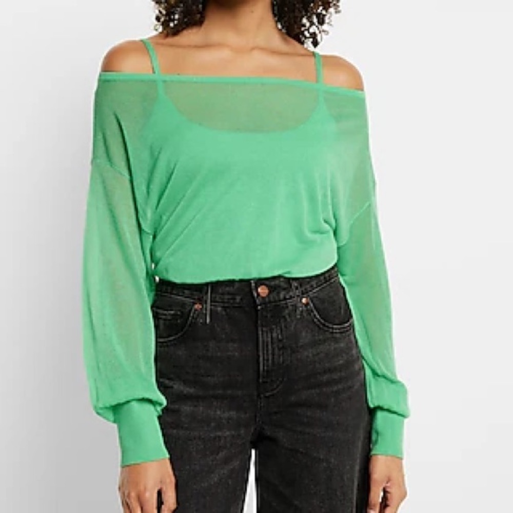 74. Express Sea Foam Green Two-Piece Cropped Top Women’s Size XS